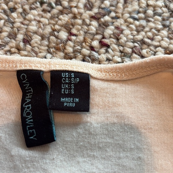 Cynthia Rowley Pale Peach Boat Neck 3/4 Length Sleeve Top. Small - Picture 6 of 10